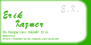 erik kazmer business card