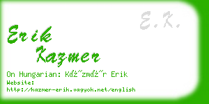 erik kazmer business card